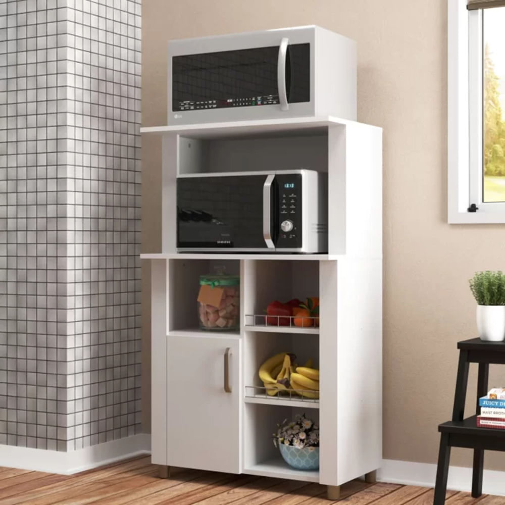 Mueble para Microondas Multiusos Jerijó 1 puerta TU MESITA color Blanco