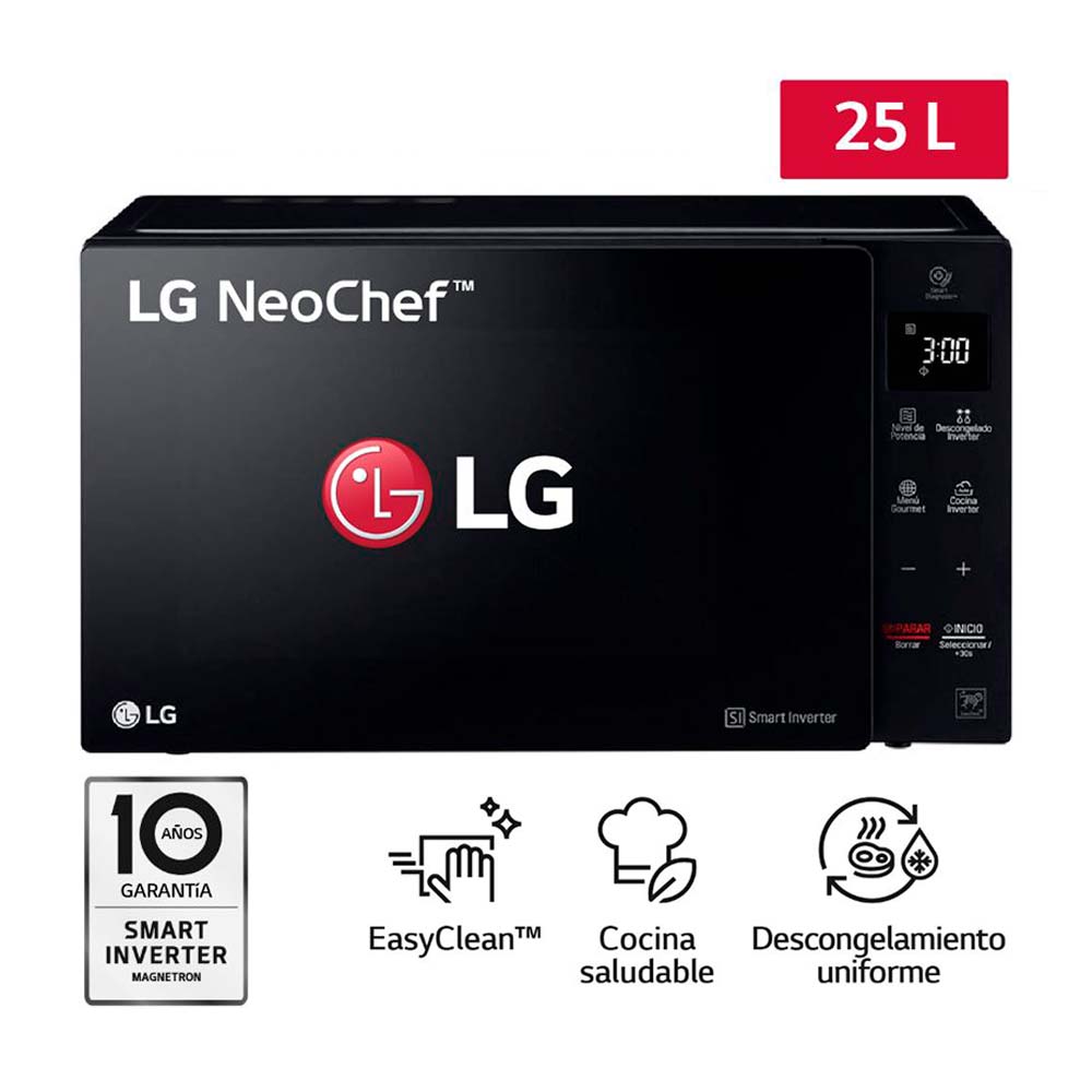 Horno Microondas LG MS2536GIS EasyClean 25L Negro