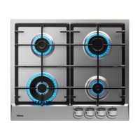 Cocina Encimera de Acero Inoxidable a Gas Teka GSC 64320 SBA Plata con 4 Quemadores