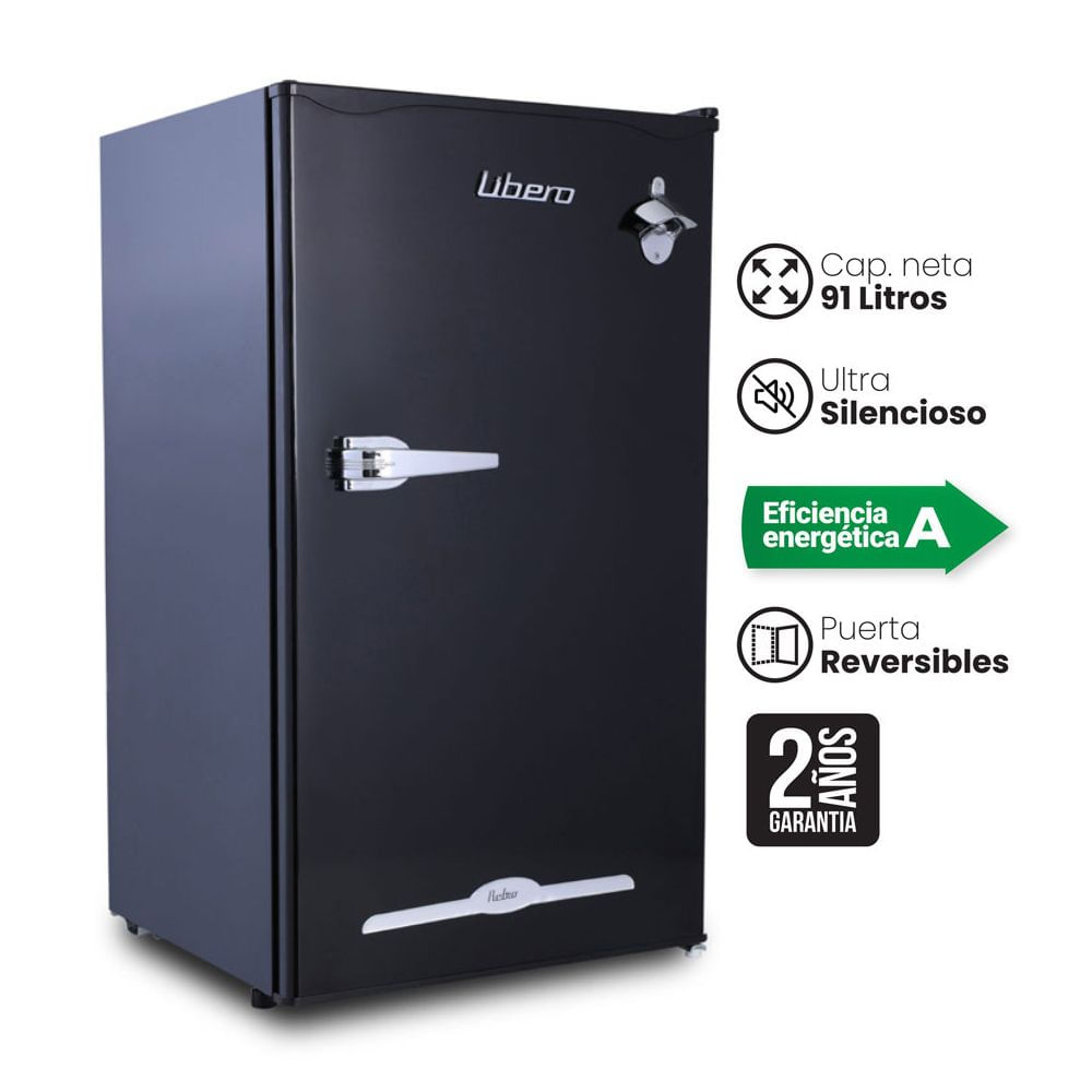 Frigobar Retro 91l Negro Lfb-90n Libero