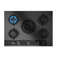 Cocina Encimera a Gas Teka GBC 75-G1 5 Quemadores Cristal Vitrocerámico Negro