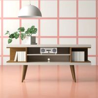 Mesa de TV Vintage Memphis color Marrón/Blanco TU MESITA