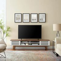 Mesa de TV Moderna Odissey color Marrón/Blanco TU MESITA