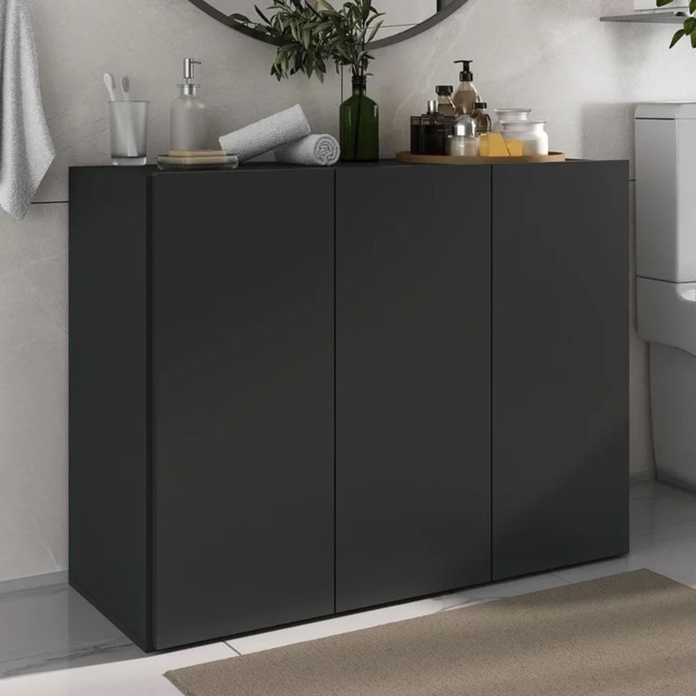 Aparador de Baño Ingrid color Negro 3 puertas TU MESITA