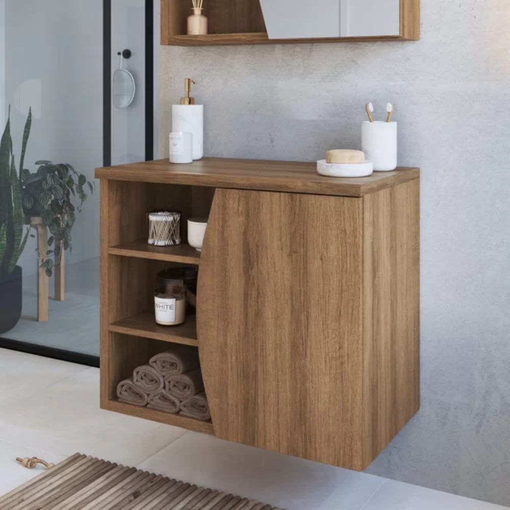 Armario de Baño Flotante Marvin color Marrón 1 puerta TU MESITA