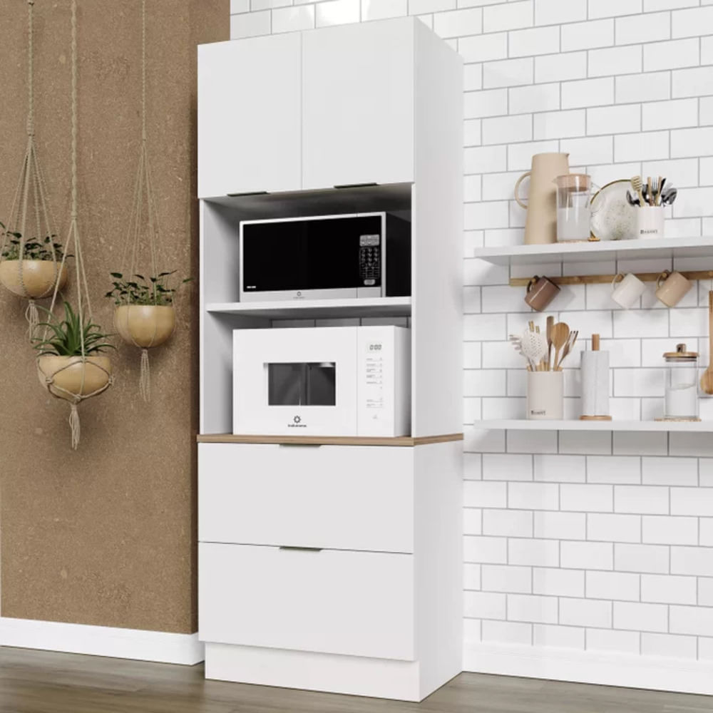 Mueble para Microondas Milton color Blanco 2 puertas 2 cajones TU MESITA