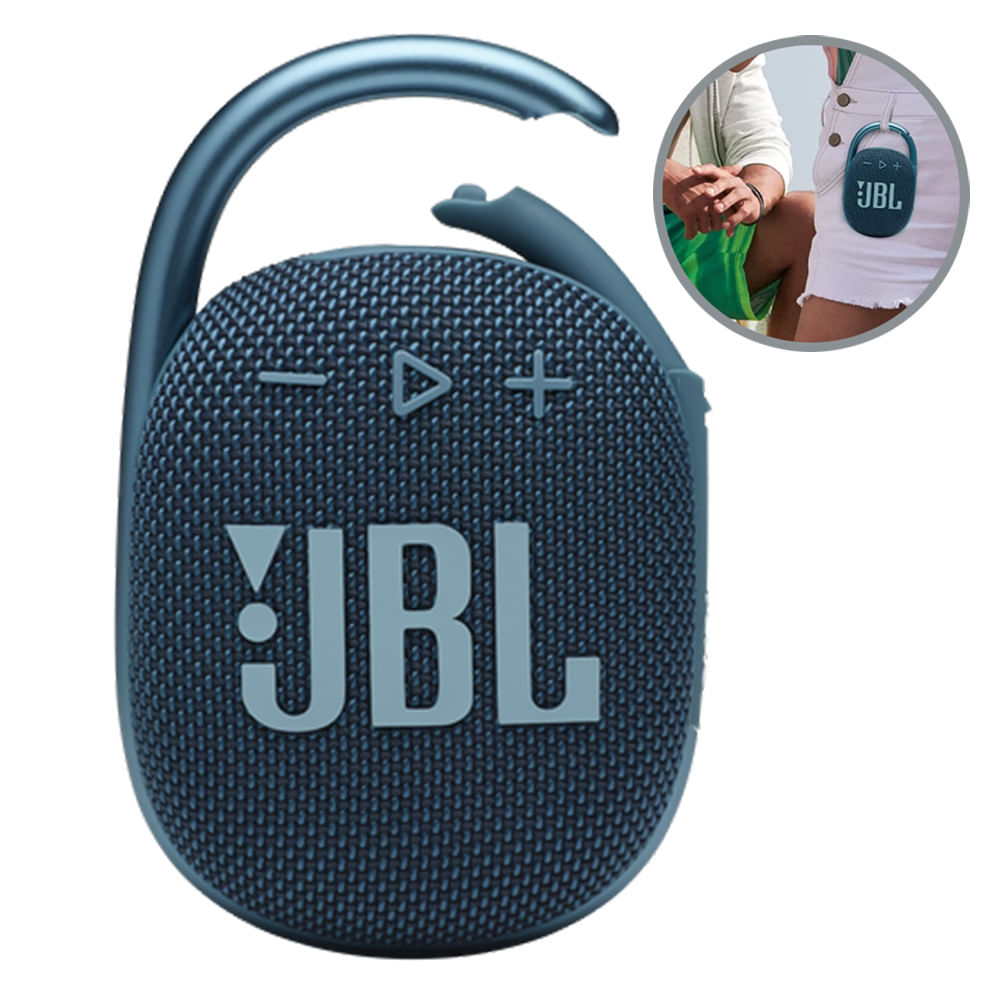 Altavoz Bluetooth portátil JBL CLIP 4 Azul, Resistente al agua