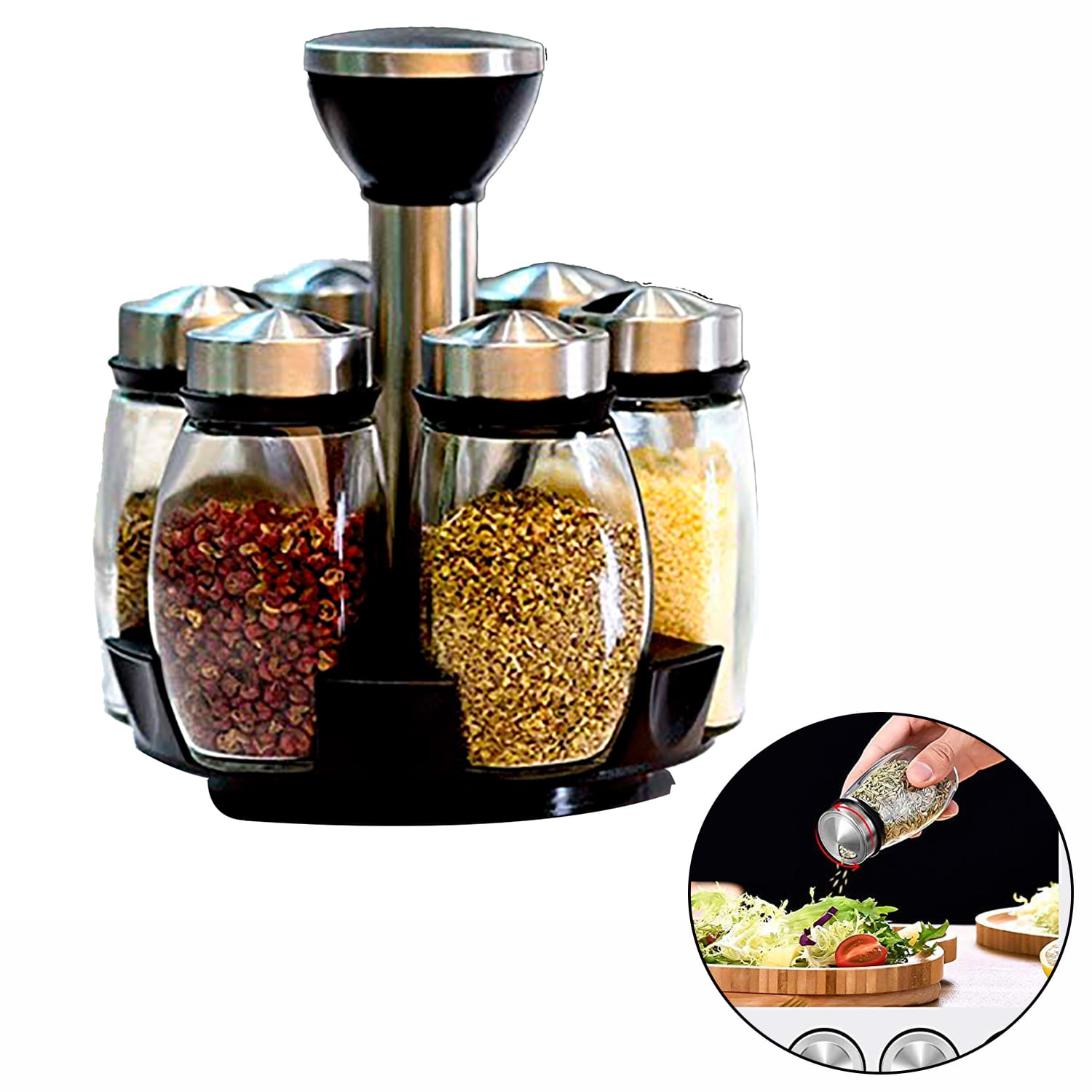 Set Condimentero Giratorio - 6 frascos