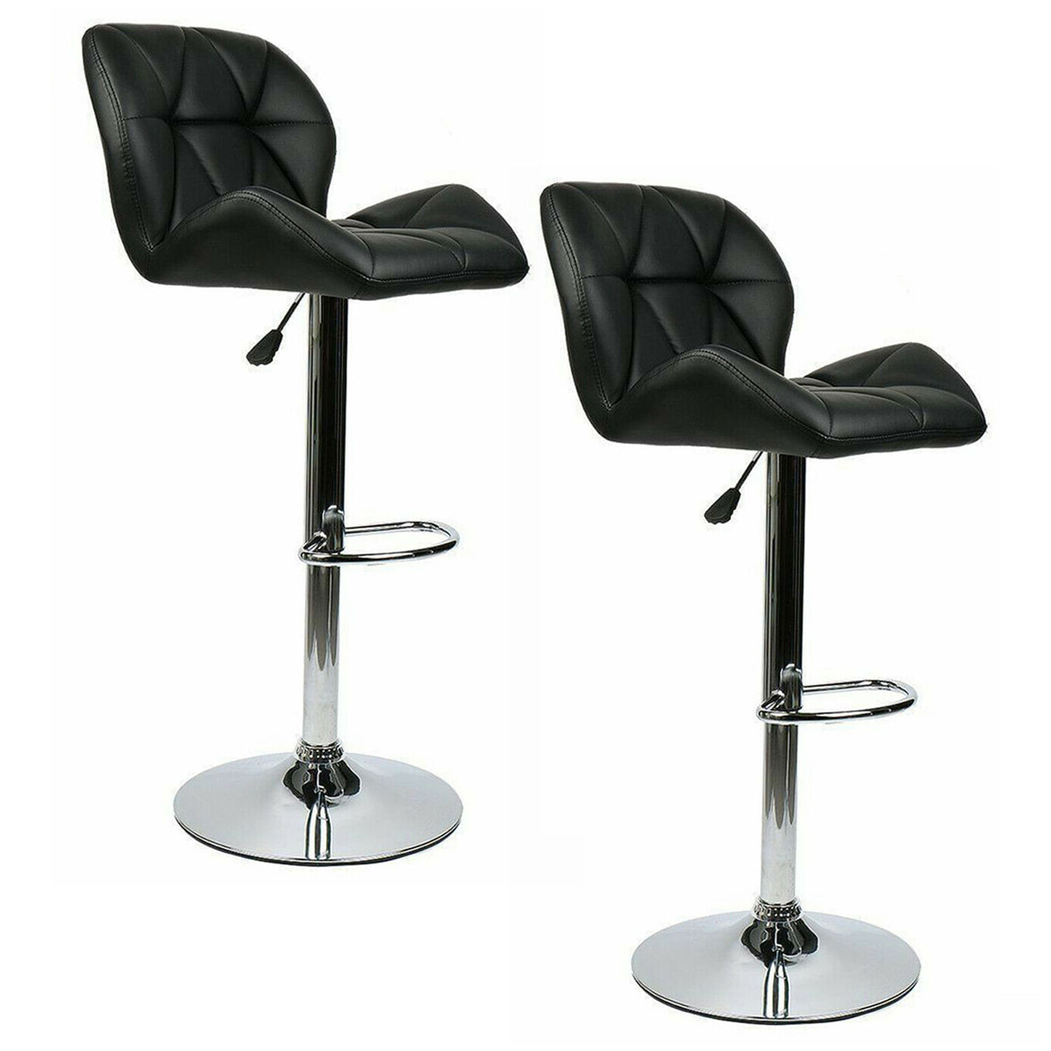 Set x 2 Sillas Altas De Bar Con Respaldo Negro