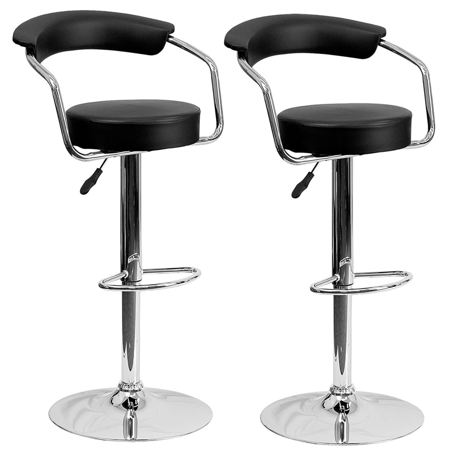 Set x 2 Sillas de Bar Taburete Moderno Negro