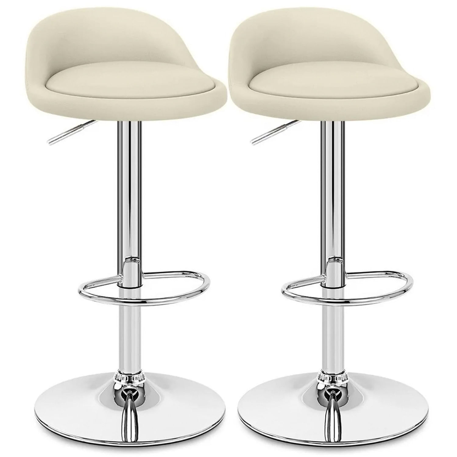 Set x 2 Sillas De Bar Altura Regulable Blanco