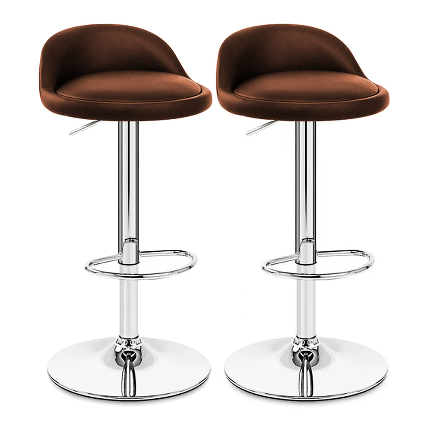 Set x 2 Sillas De Bar Altura Regulable Café