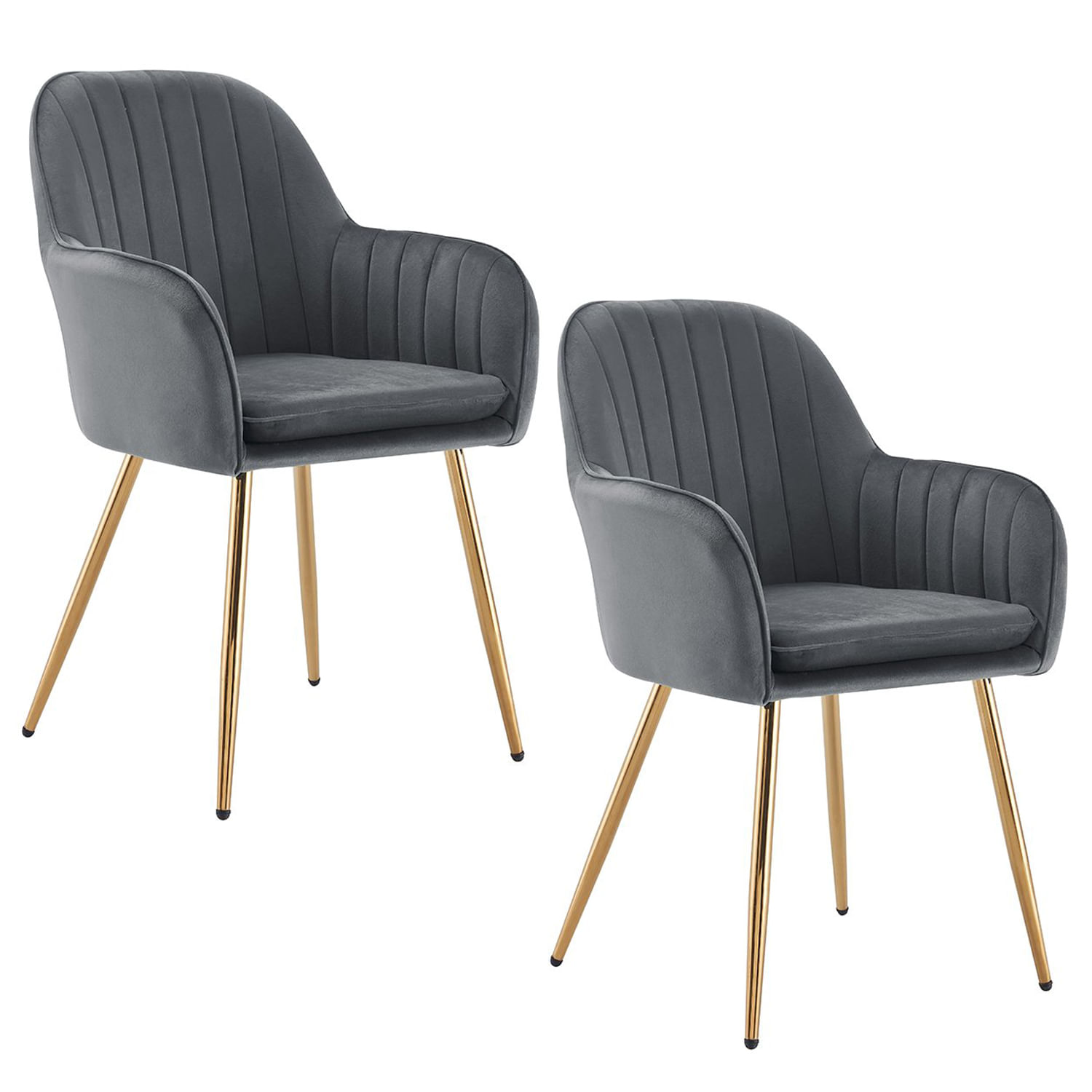 Set x 2 Sillas de Comedor Sitial Alessandro Gris Oscuro