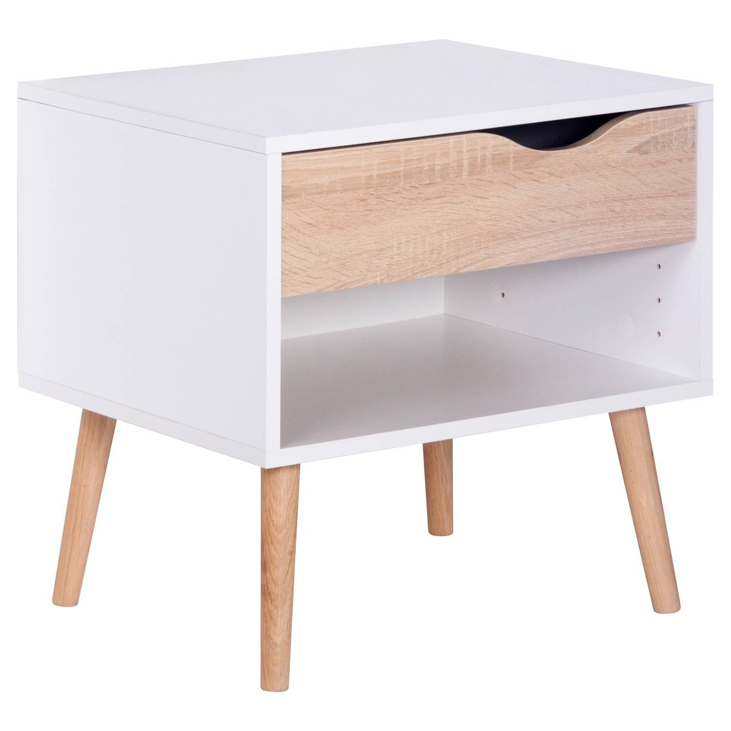 Velador Oslo 1 cajón 50x39x49 cm Blanco