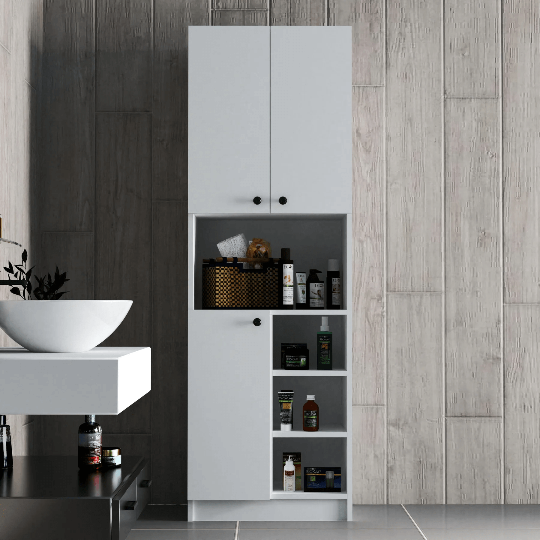 Armario de Baño Baldor color Blanco 3 puertas TU MESITA