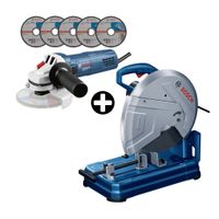 COMBO Amoladora GWS 41/2"" 710W 220V y 5 discos + Tronzadora 2400W GCO 14-24 y 6 discos Bosch