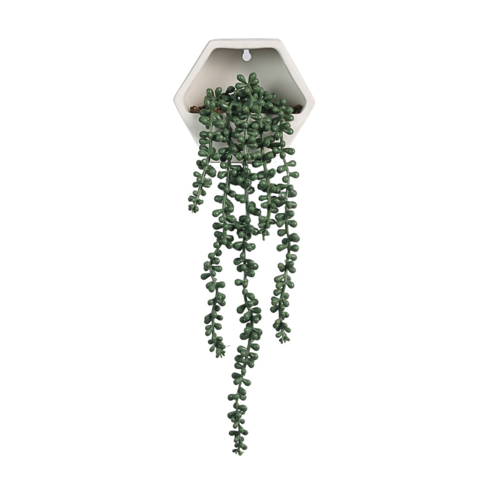 Planta Artificial Atmosphera Colgante de Pared Blanco Poliéster 14 cm