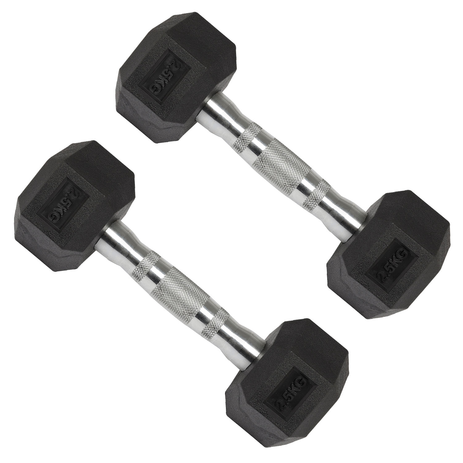 Set Mancuerna Atletis hexagonal PVC-Acero de 2,5 kg