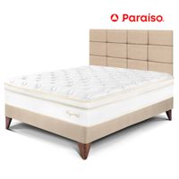 Dormitorio Europeo Royal Cloud 2 Plazas con Cabecera Blocks Champagne