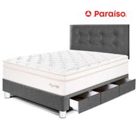 Dormitorio Royal Cloud Con Cajones Gris 1.5 Plz