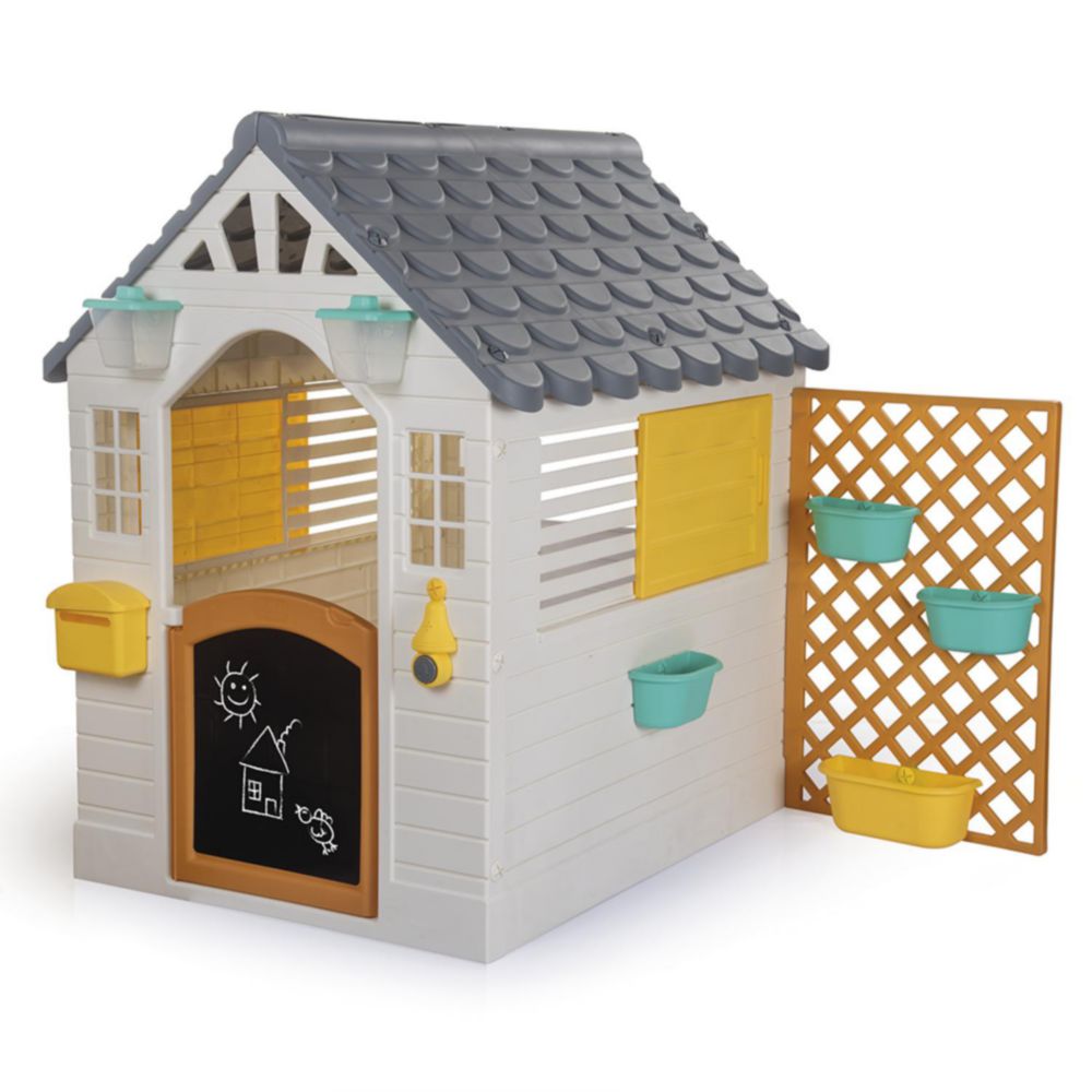 Casa De Exterior Para Niños Dolu Con Accesorios Gris Aqua