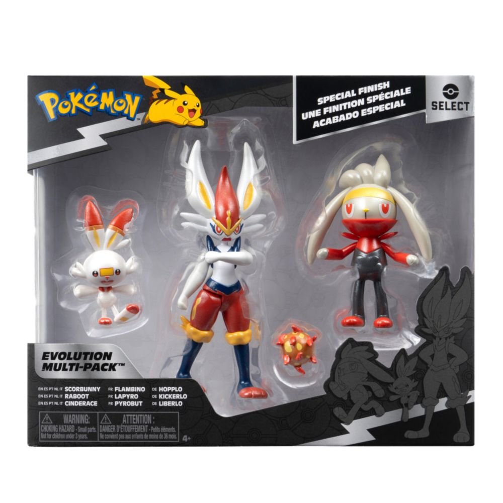 Figura Pack X3 Pokemon Evolucion Scorbunny - Promart