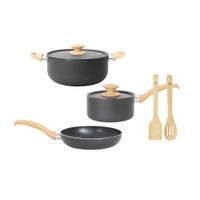 Juego de Ollas 7 Piezas Reciclado + 2 Utensilios De Bambu