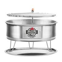 Parrilla al Carbón Portátil Mini Meat Master Giratoria Acero Inoxidable Plata