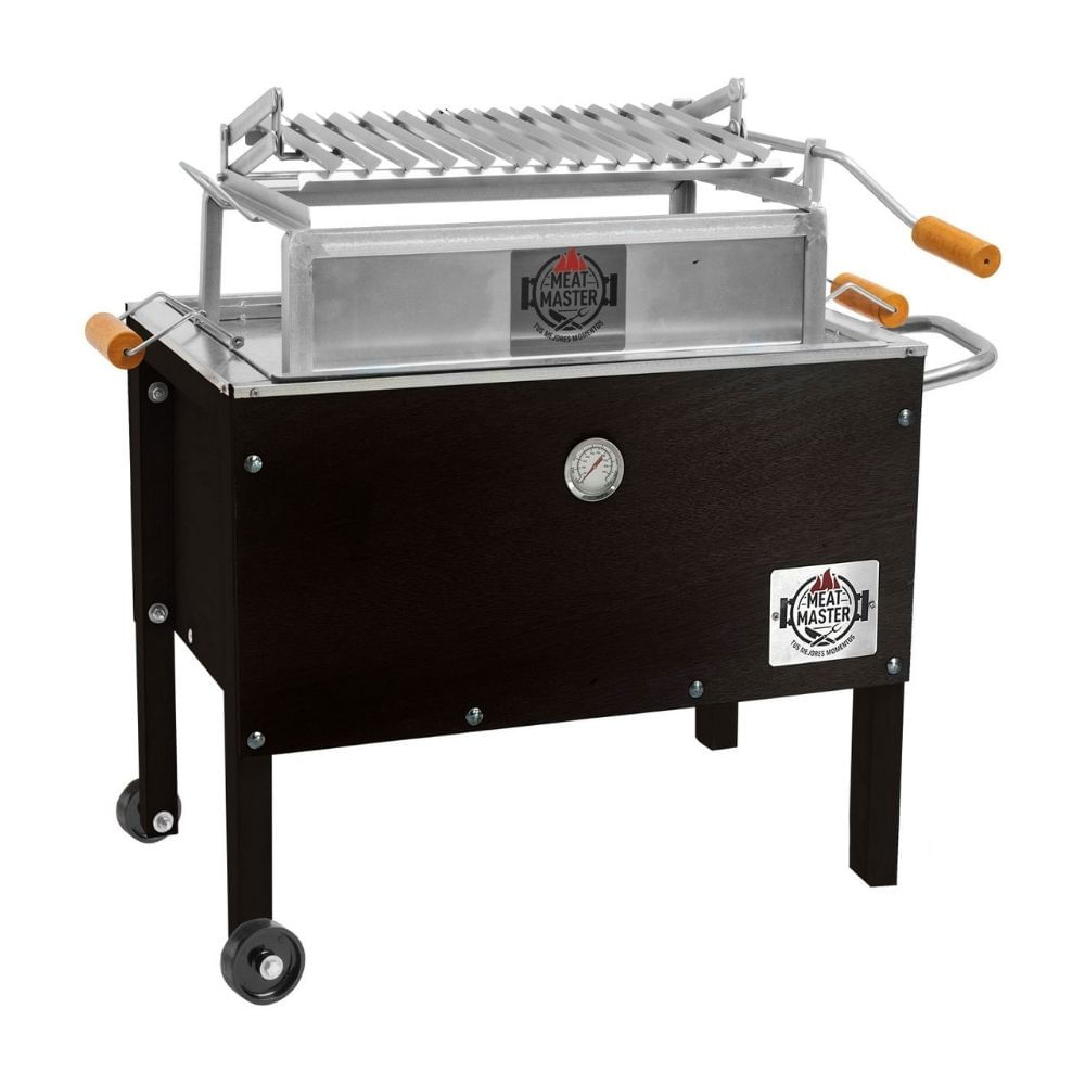 Caja China Junior Meat Master Black + Termómetro + Parrilla Levadiza + Funda