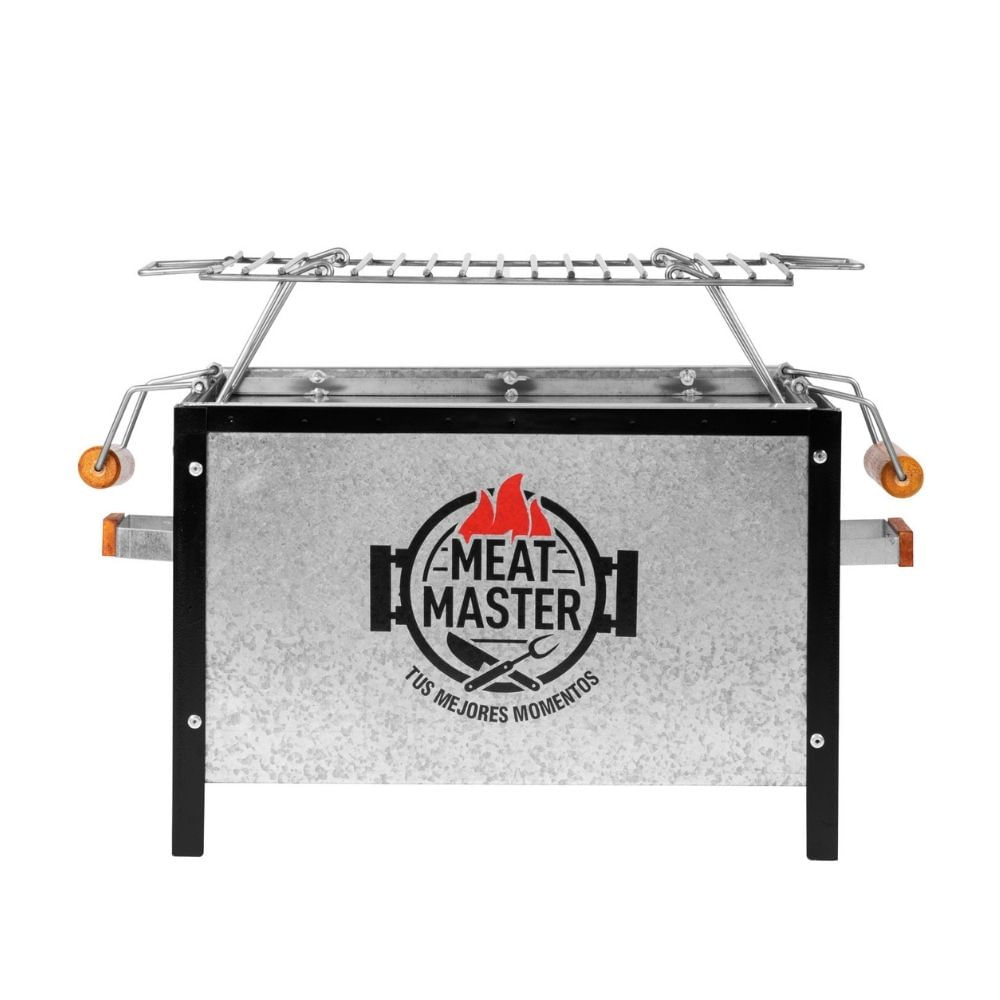 Caja China Chica Meat Master Galvanizado + Parrilla de Varillas Acero Inoxidable