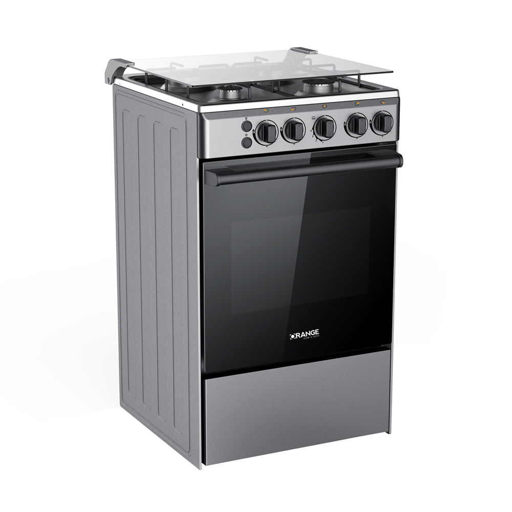 Cocina de Pie a Gas GLP 20"" Orange Barcelona 4 Hornillas Acero Inoxidable Gris