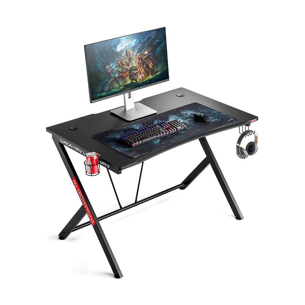 Escritorio Gamer Pro Acero/MDF Orange - Resistencia 30kg