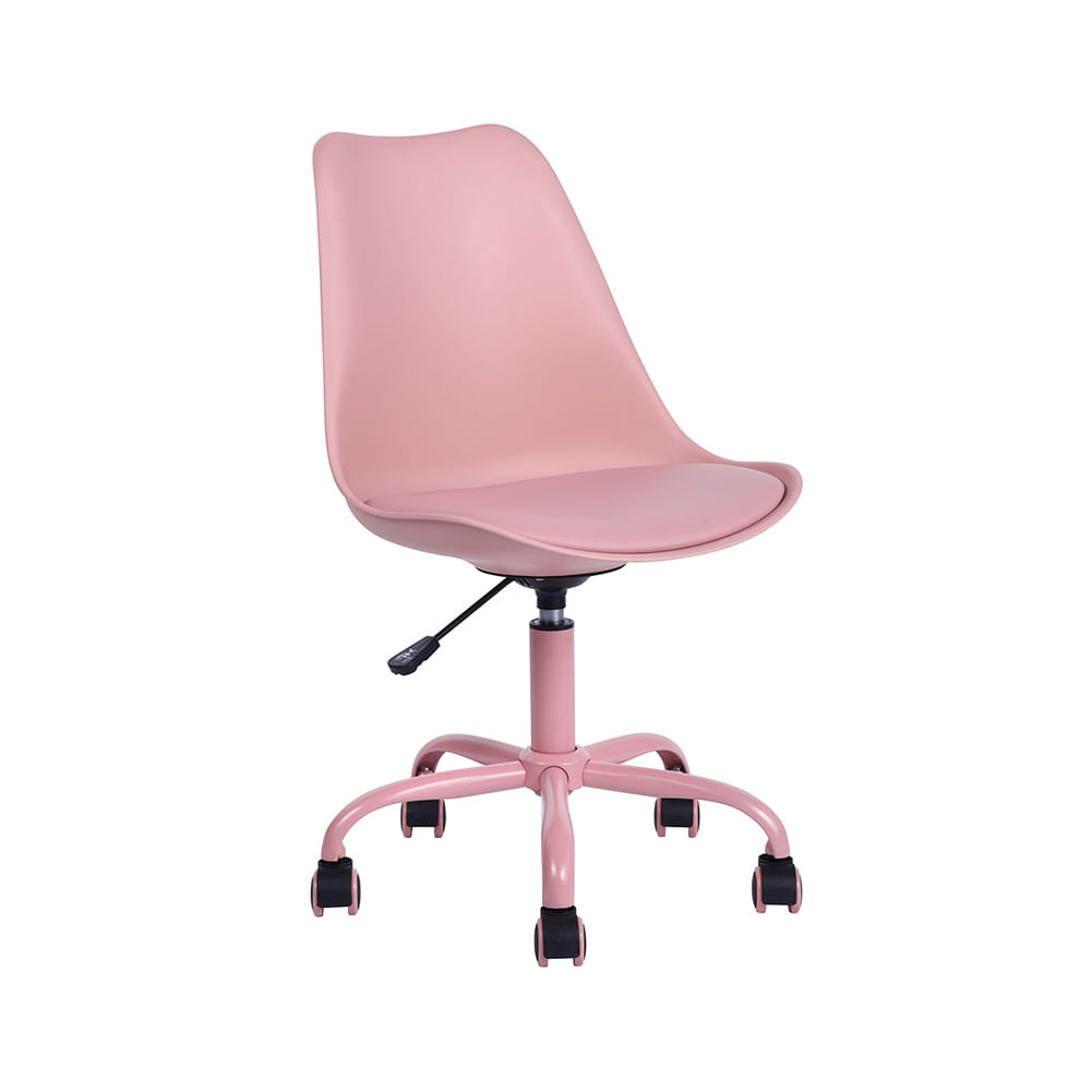 Silla de Oficina Giratoria Rialto Metal/Cuero PU Rosa Orange | Resistencia 110kg