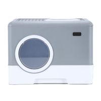 Arenero para Gatos Casa con Puerta PVC Gris