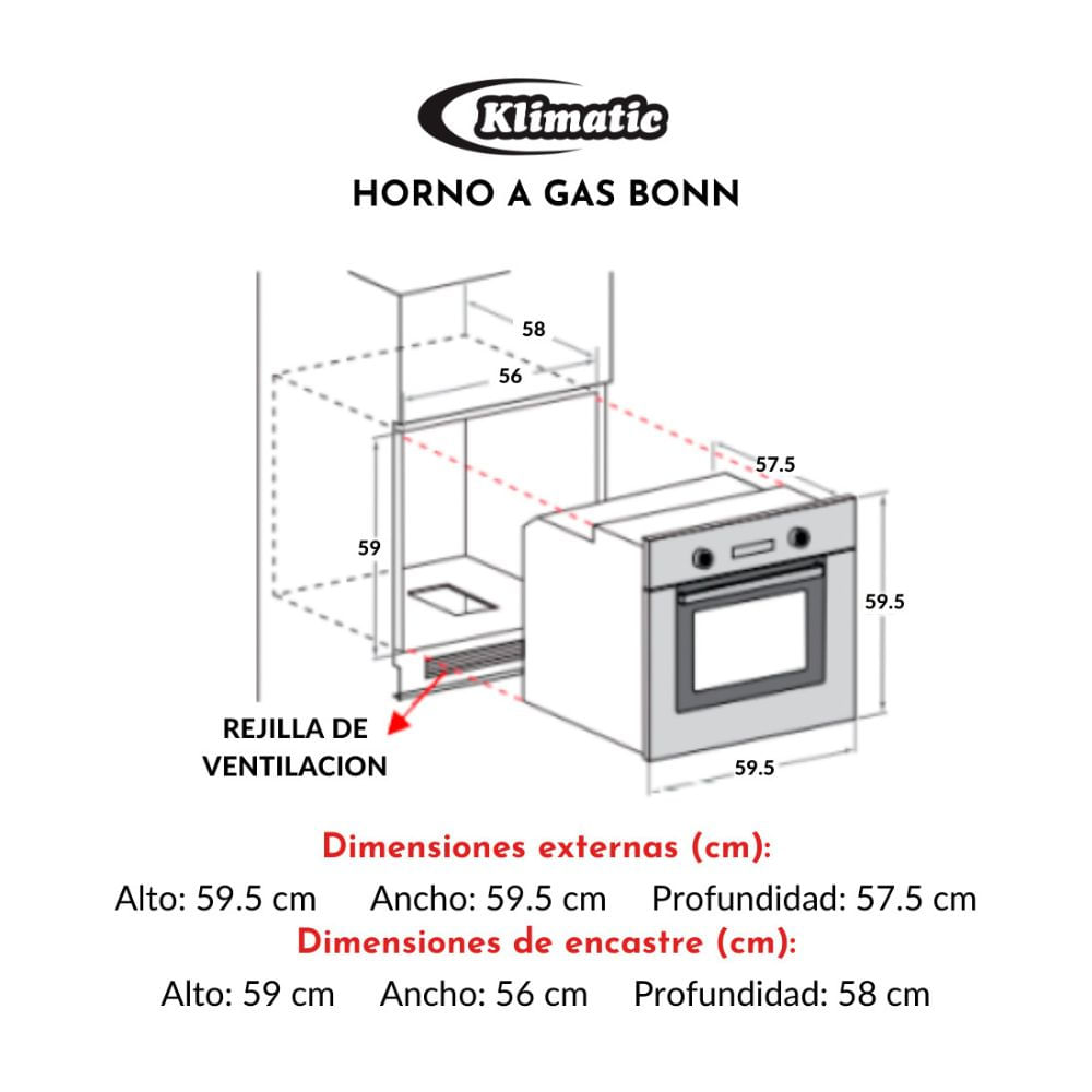 Horno Empotrable A Gas Klimatic Bonn - Promart