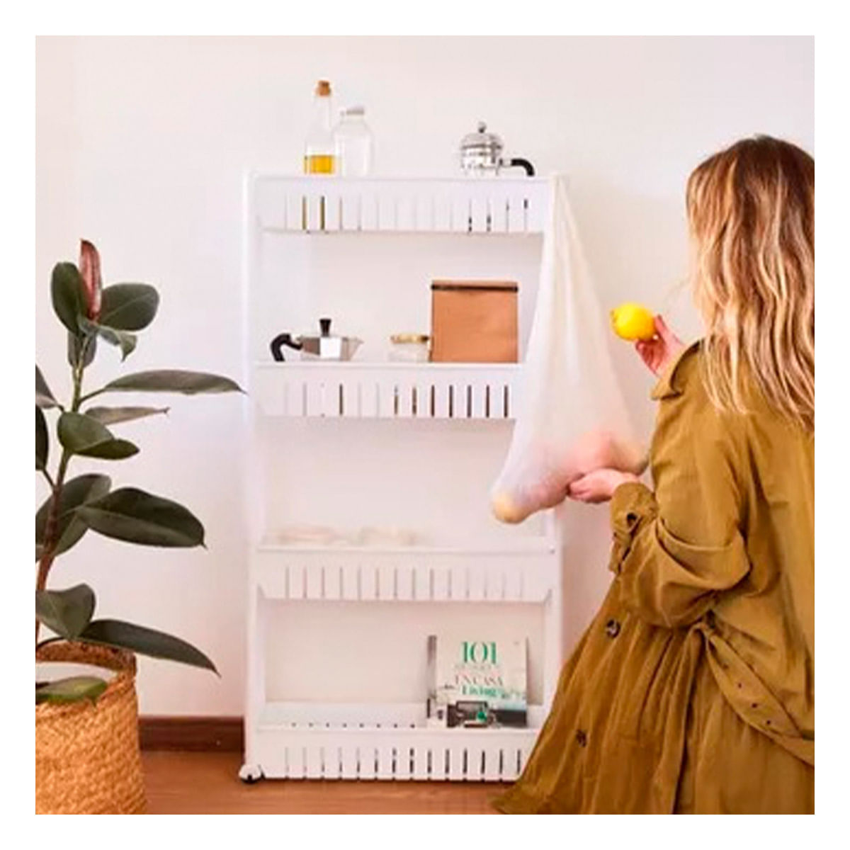 Carrito Resistente Ordenado y Blanco Y+Stickers