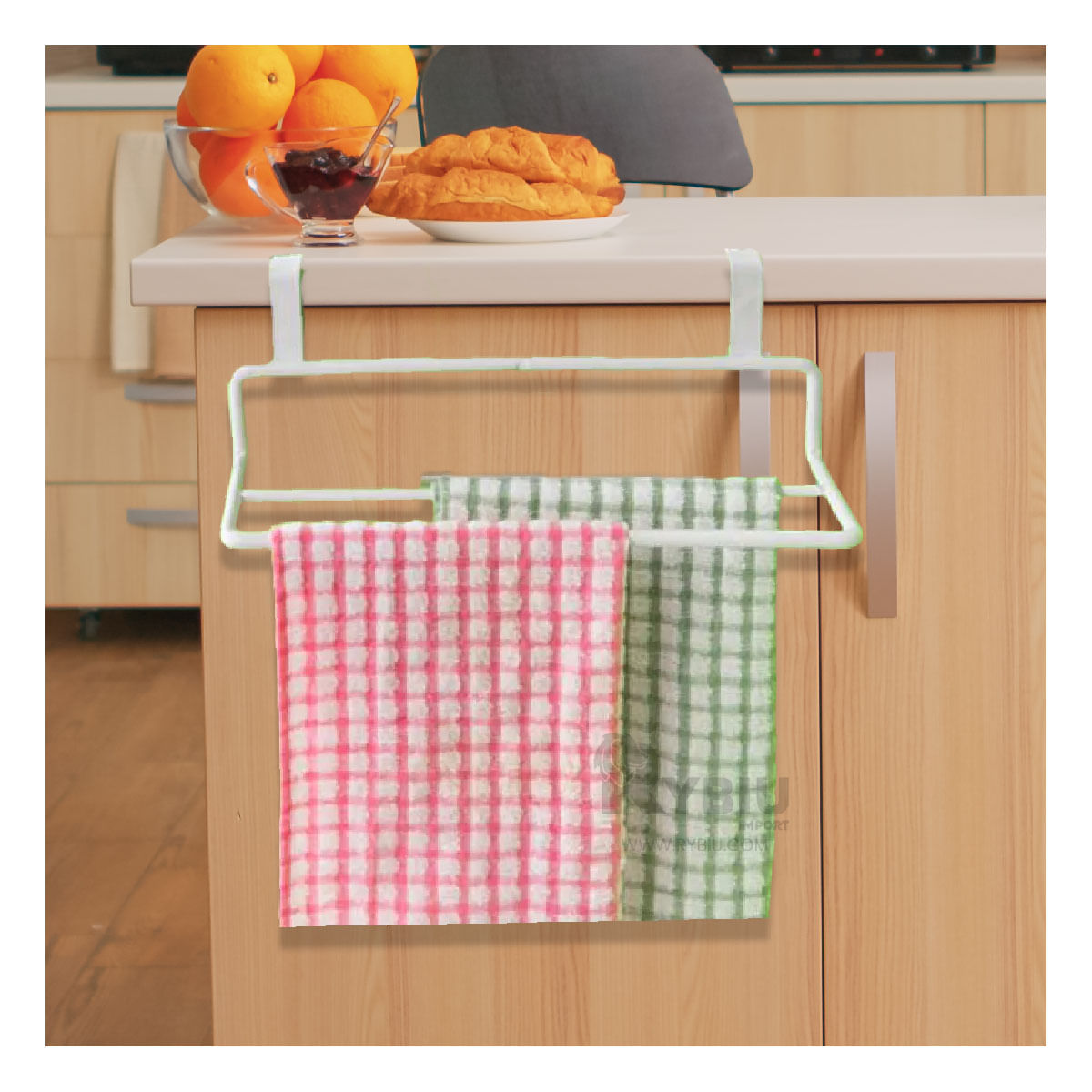 Toallero Puerta de Cocina de Color Blanco Y+Papel de Regalo