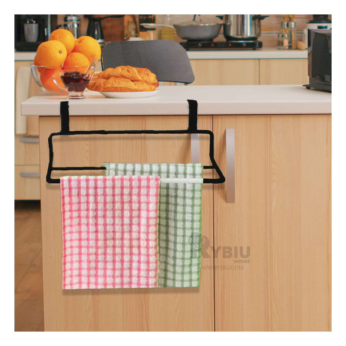 Toallero Puerta de Cocina de Color Negro Y+Papel de Regalo