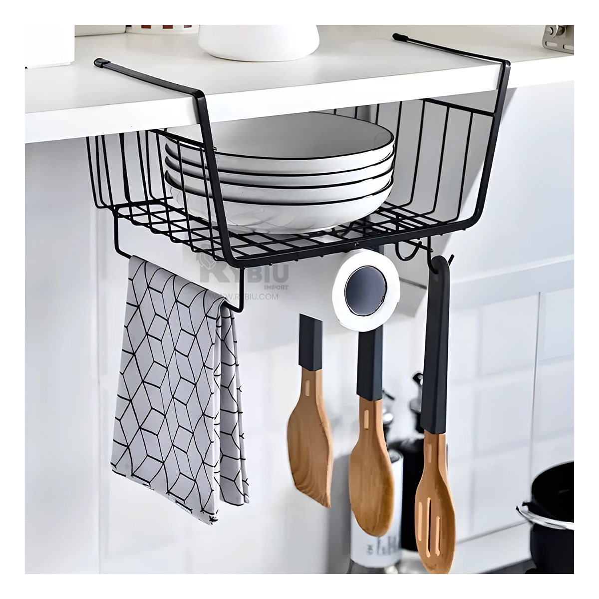 Cesta Multifuncional y Portatil en Negro Y+Papel de Regalo