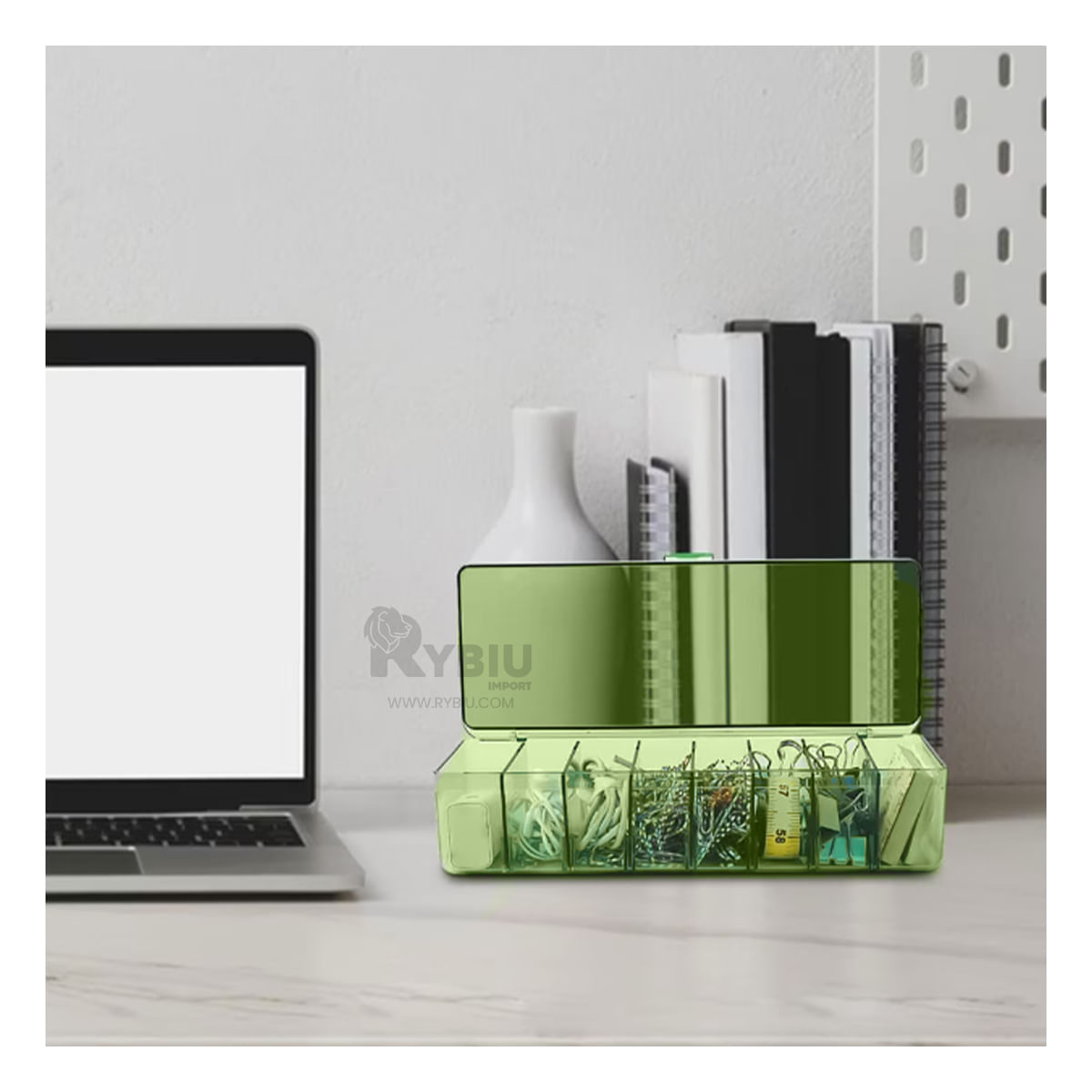 Caja Optima Orden de Articulos de Color Verde Y+Stickers