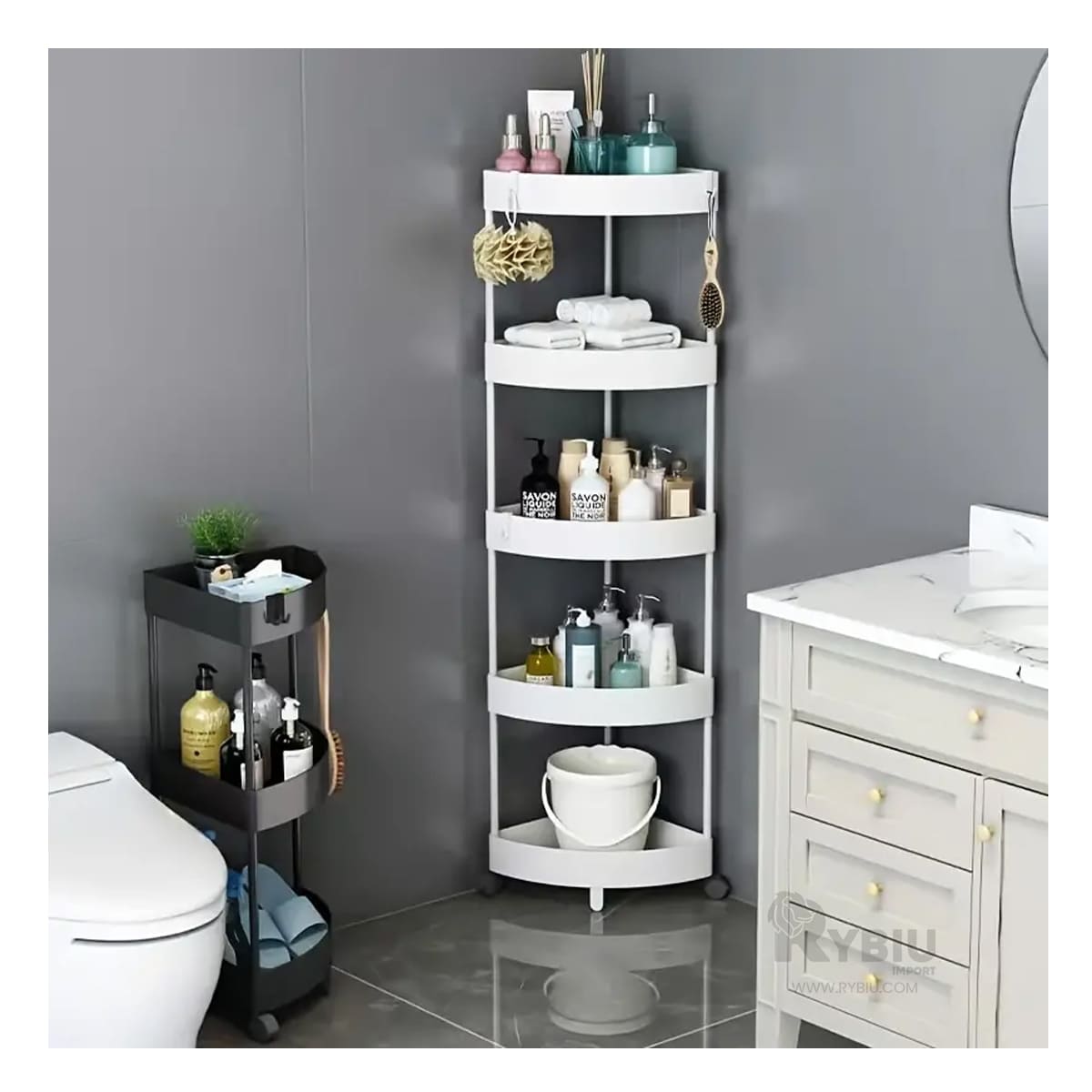 Estante Esquinero Multiuso de Color Blanco