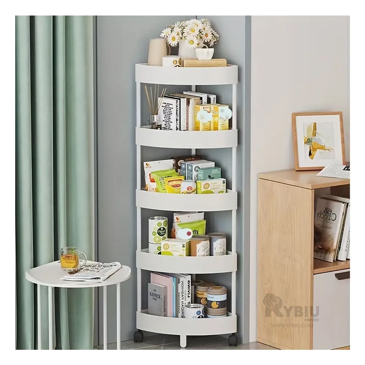 Estante de Plastico De Color Blanco Y+Papel de Regalo