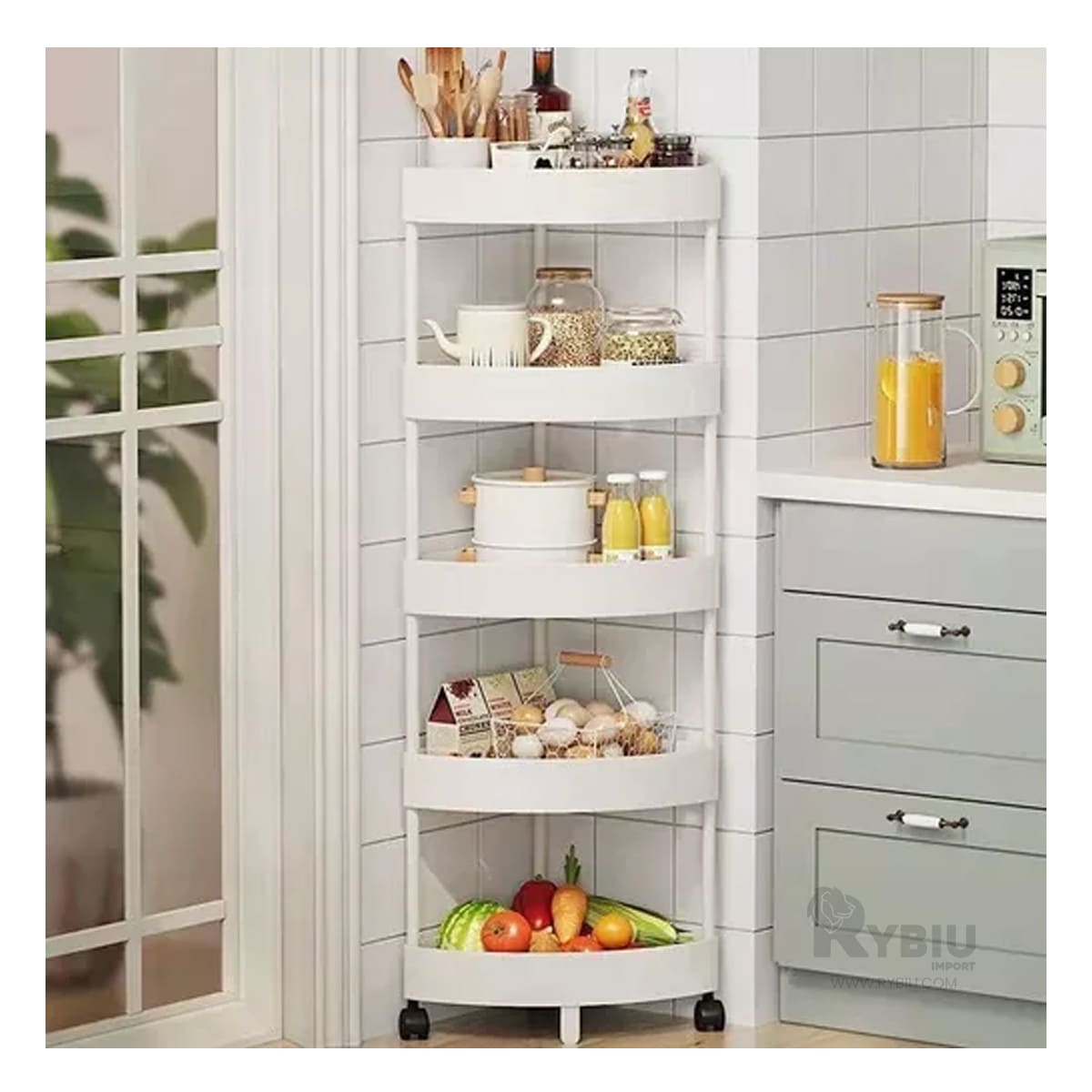 Estante Movible Funcional de Color Blanco Y+Agendita