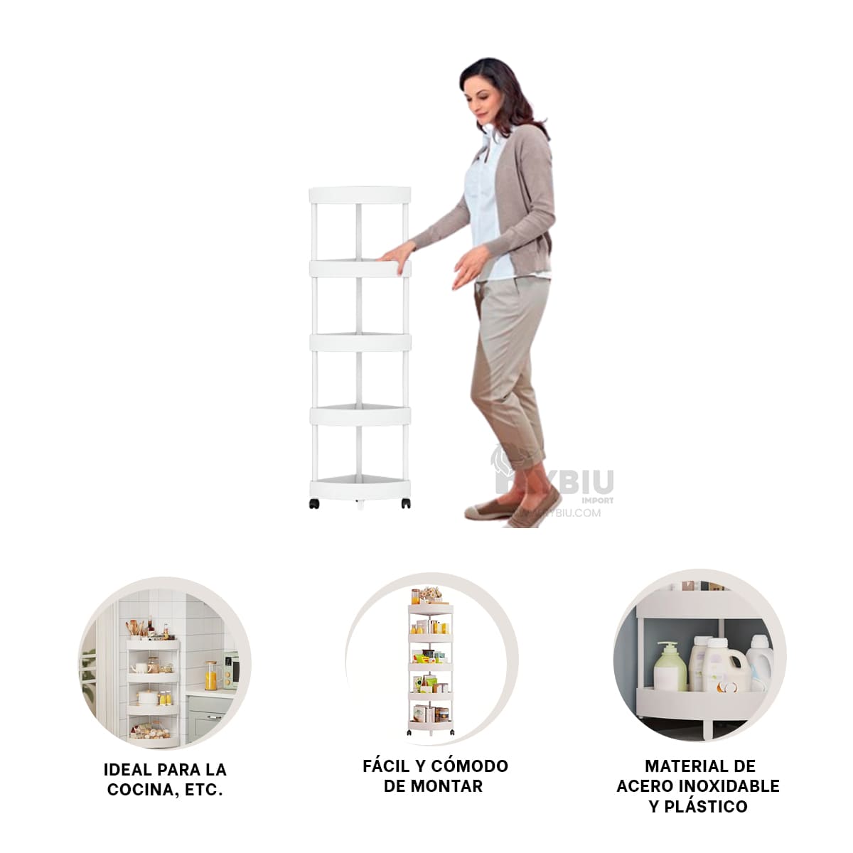 Estante Resistente de Color Blanco Y+Stickers