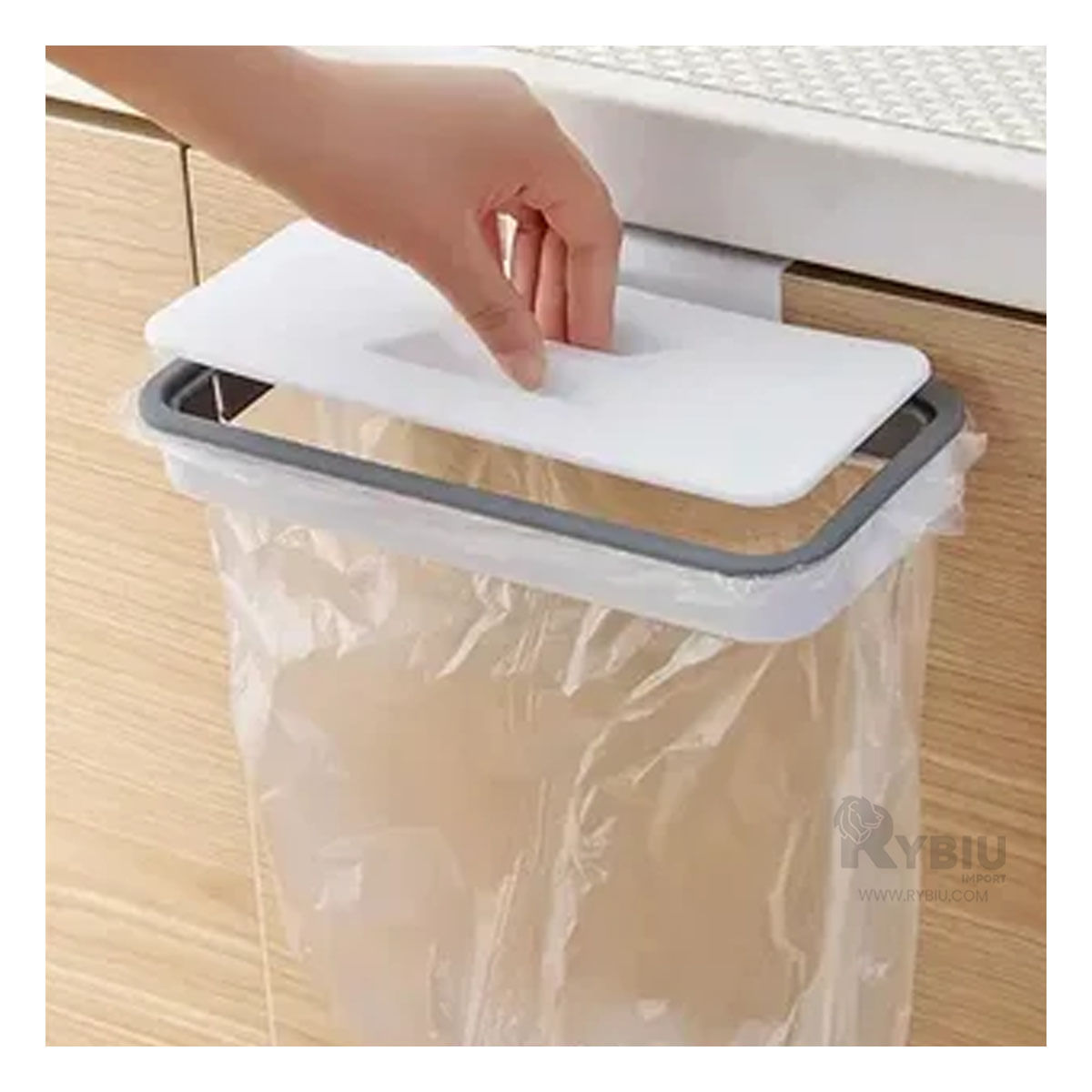 Tachito Plegable Practico con Tapa de Color Blanco y Plomo