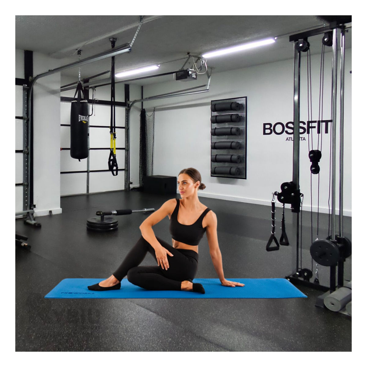 Mat 10mm para Gimnasio en Color Azul Y+Papel de Regalo