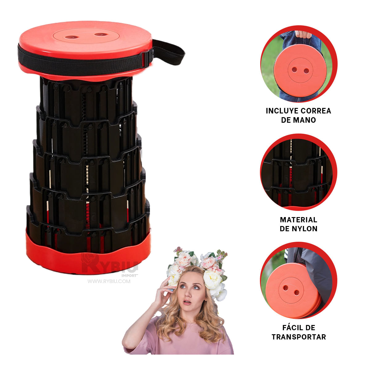 Silla Encantador de Color Rojo Y+Stickers