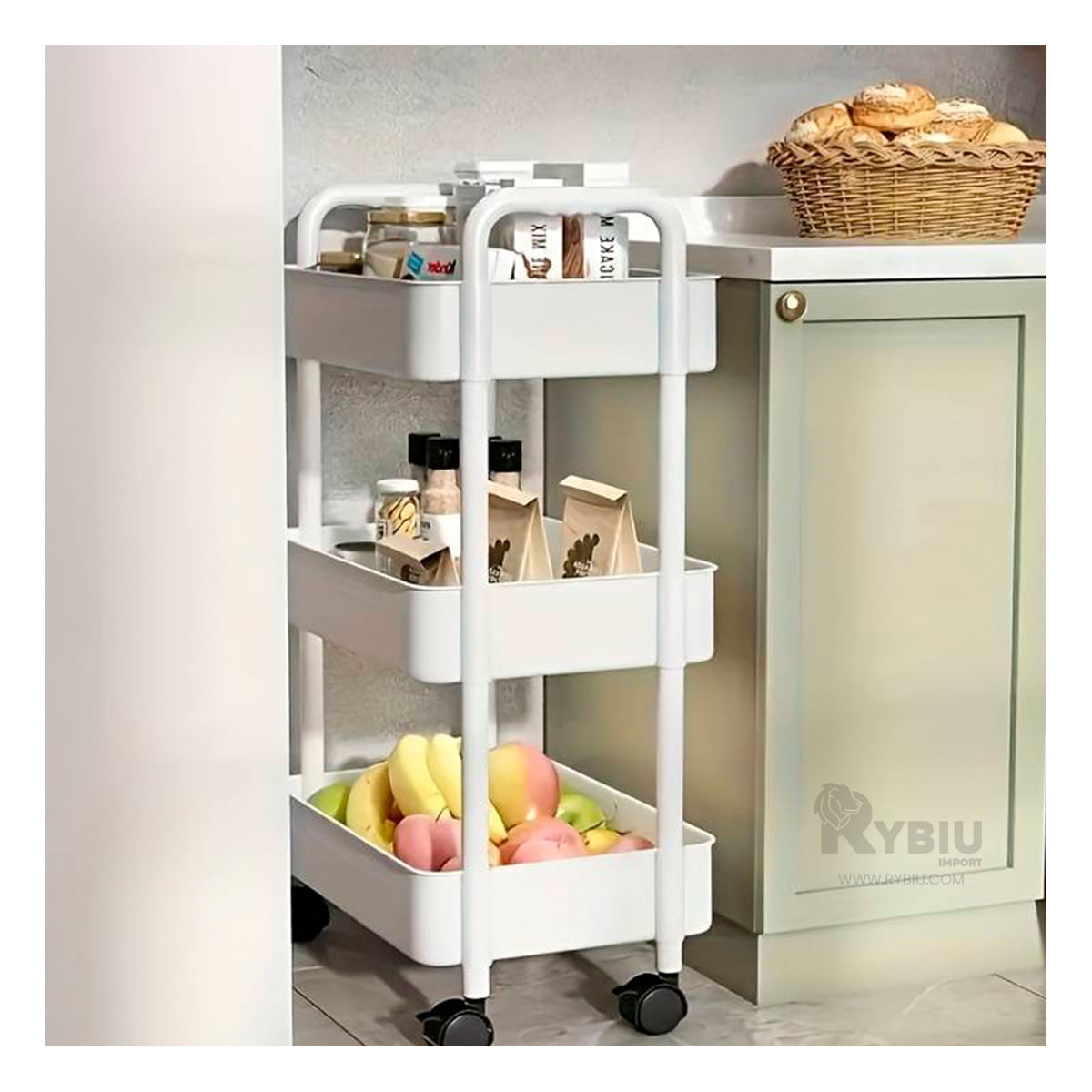 Estante Plastico Auxiliar de Color Blanco Y+Agendita