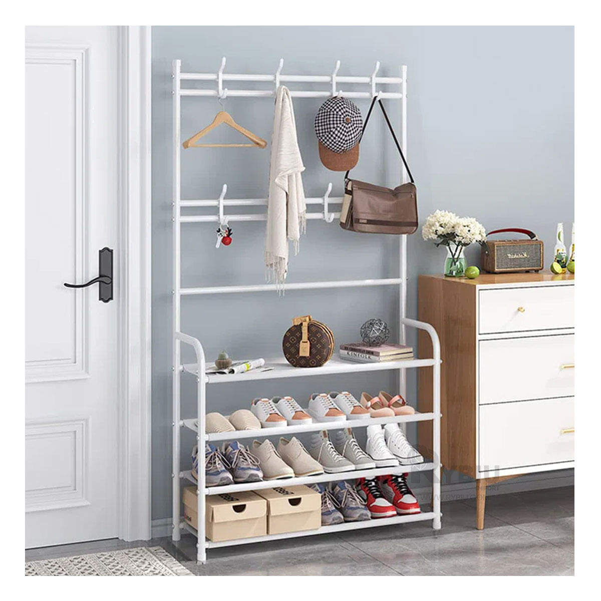 Zapatera Organizadora de 4 Niveles en Color Blanco