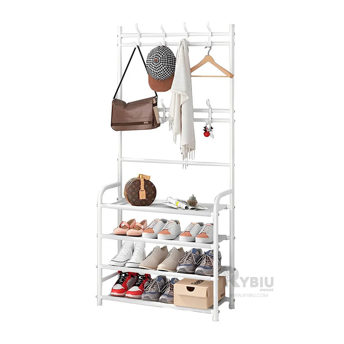 Zapatera con Perchero en Blanco Y+Agendita